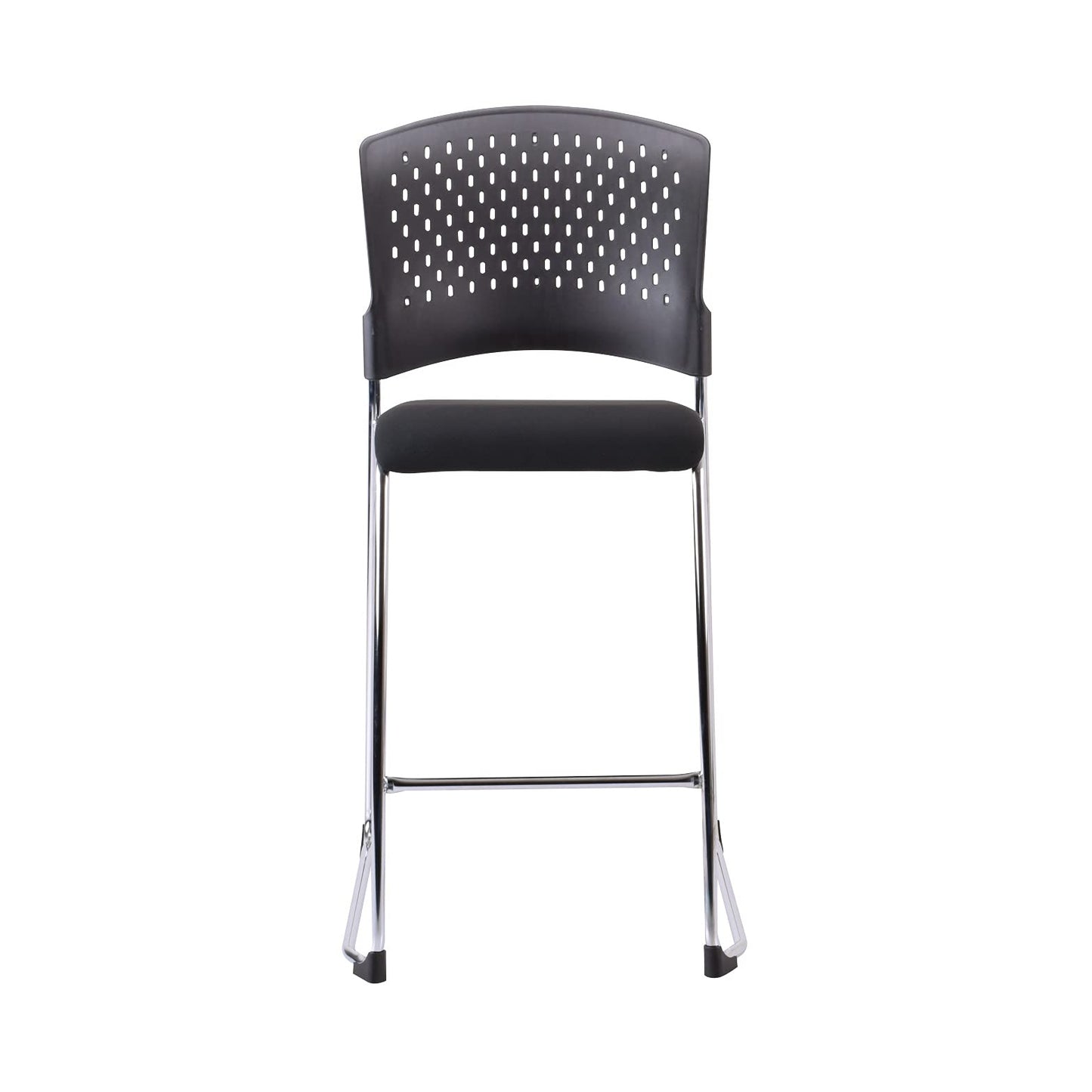 Office Star 886 Series Tall Stacking Visitor's Chair with Ventilated Plastic Back and Padded Seat, 2 Pack, Coal FreeFlex Black