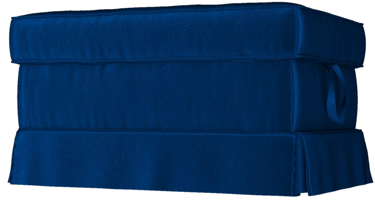 Sofa Covers Custom Made Compatible for IKEA Ektorp Sofa Slipcovers (Velvet Blue Ektorp Ottoman)