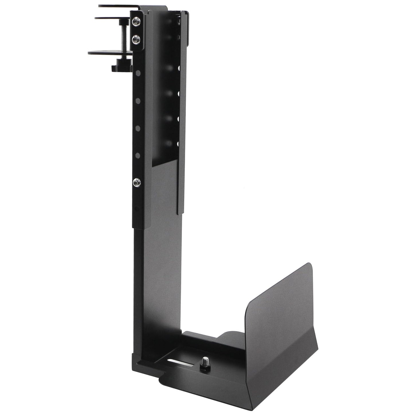 TooCust Adjustable Under Desk PC Mount, Heavy Duty No Drilling Clamp Mount on Desk (5.5 to 9.8 Inch Wide) - Thickened & Ultra Strong Fits Large PC Tower, Standing Desk PC Mount, Black