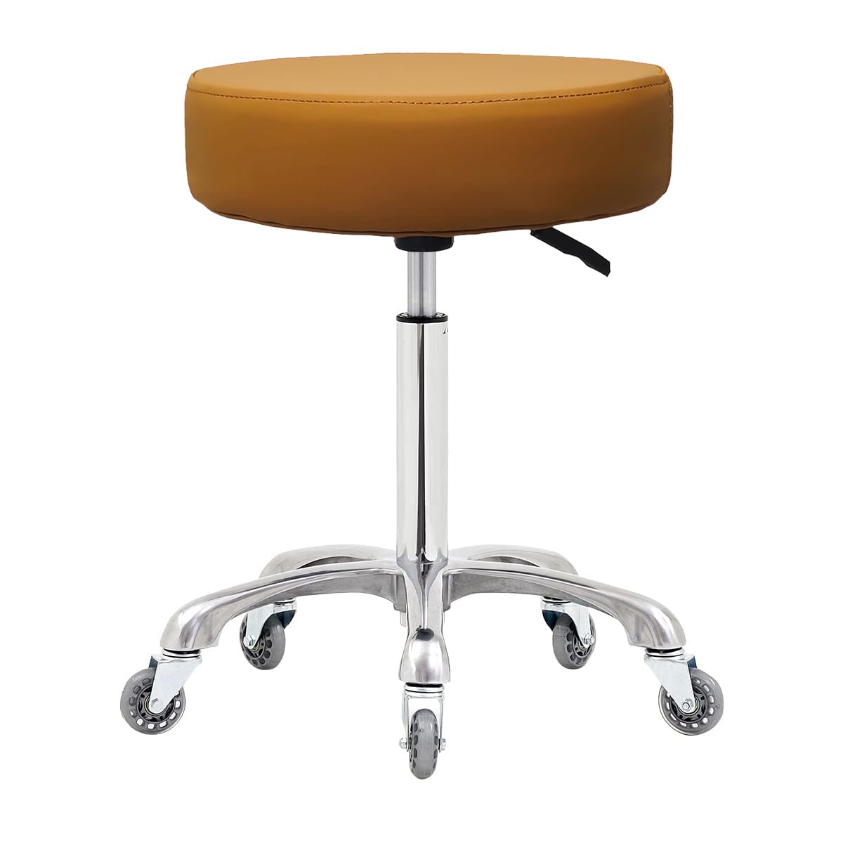 Ainilaily Rolling Stool with Wheels, Heavy Duty 400 lbs Stool for Shop Guitar Lab Tattoo Workbench Medical, Adjustable Swivel Chair (Camel)