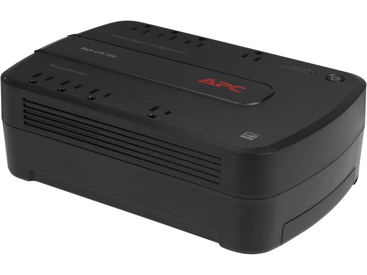 APC Back-UPS 550VA / 330W Battery Backup & Surge Protector, 8 Outlets, RJ45 Ethernet Protection, BE550G Uninterruptible Power Supply for Computers, Wireless Routers, and Home Office Electronics