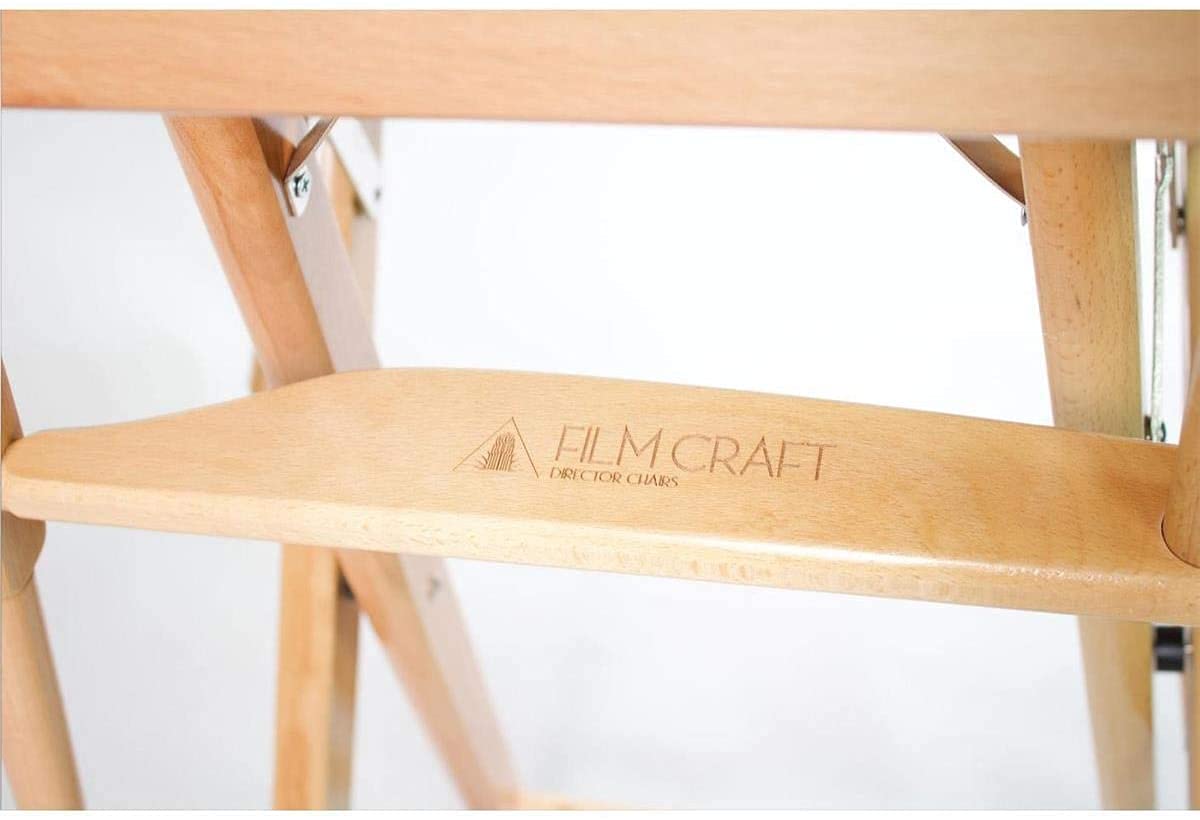 Filmcraft Professional Grade Studio Director's Chairs (30" Bar Height, Natural Finish, Black Nylon Canvas)