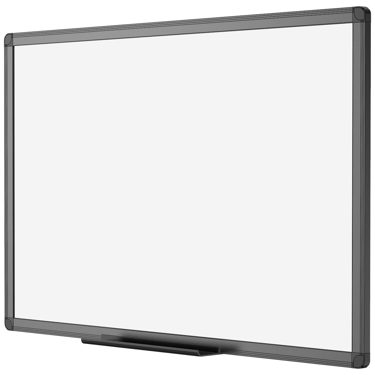VIZ-PRO Magnetic Dry Erase White Board, 48 X 32 Inches, Black Aluminium Frame