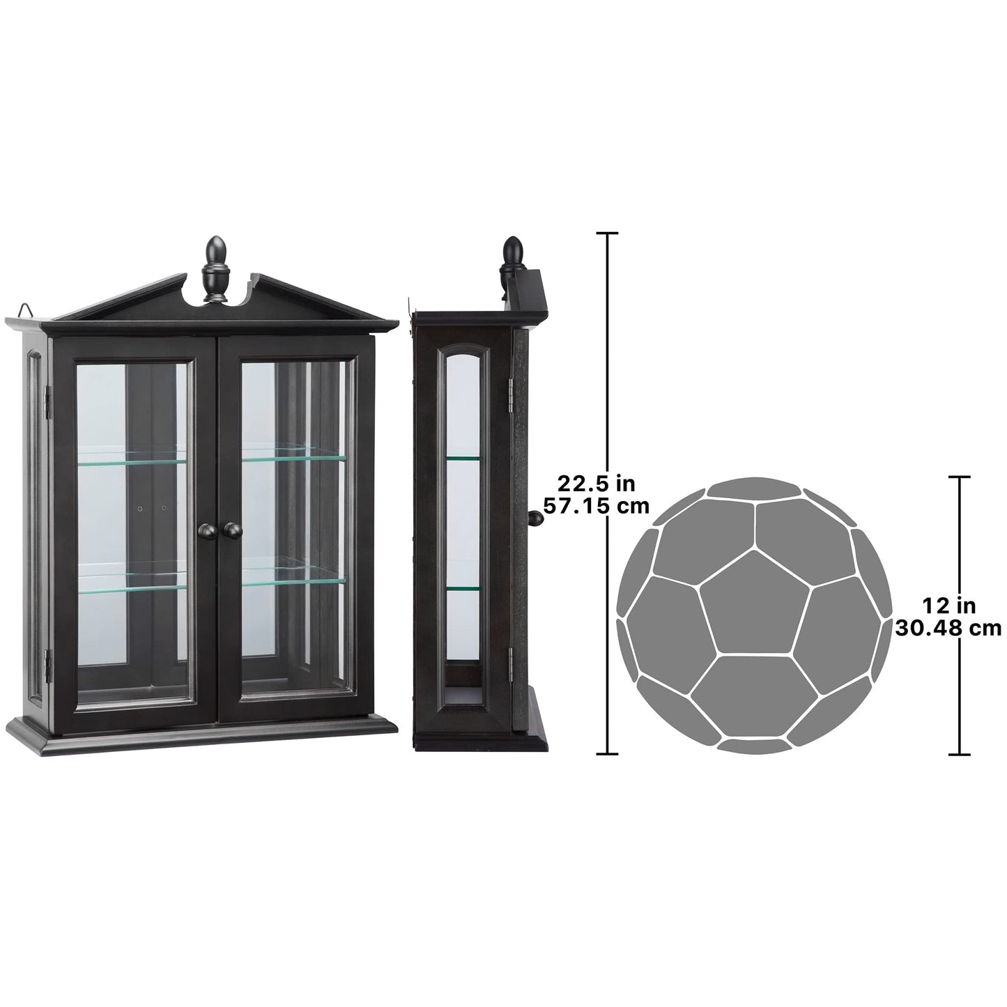 Design Toscano Amesbury Manor Wall Curio Cabinet, Ebony Black