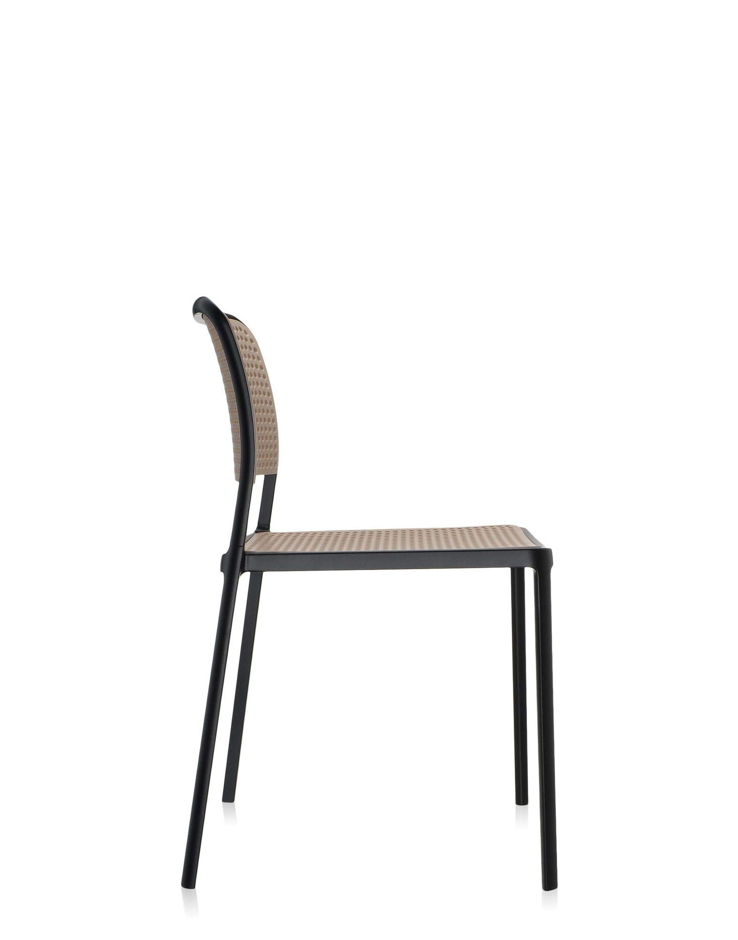 Kartell 5875/N4 Audrey Chair by Piero Lissoni, Pack of 2, Pained Aluminum Black/Sand