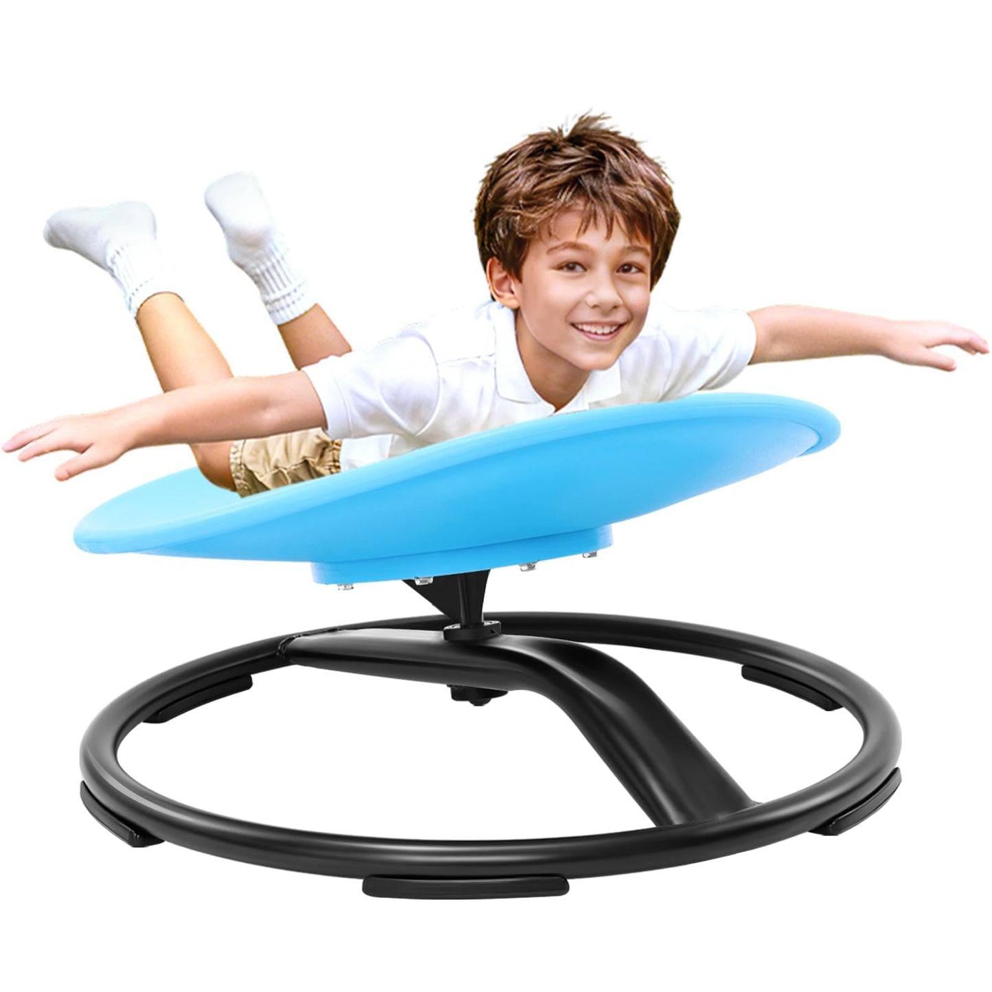 Zhenx Spinning Chair for Autistic Kids (Ages 3-18) - 220lbs Capacity Sensory Swivel Seat - Sensory Toy for Teens with ADHD/Autism - Sit & Spin Calming Gift to Improve Focus & Body Balance (Blue)