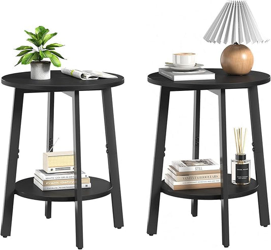 sthmec Side Table Set of 2, Small Round End Table