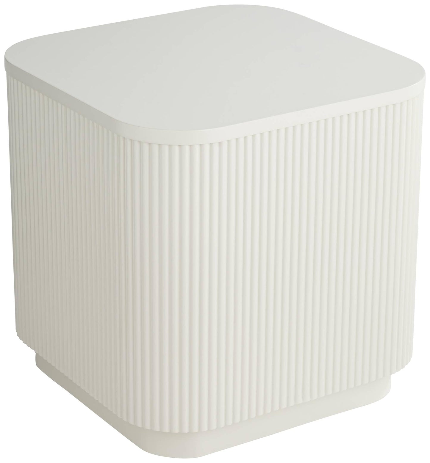 Studio 55D Murphy 18 1/4" Wide White Pleated Side Table