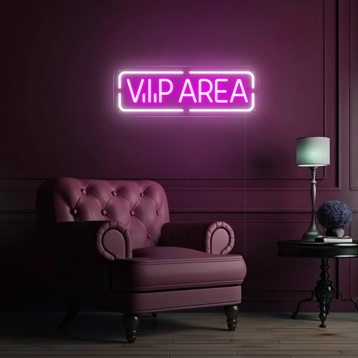 MinIeoh VIP Area Neon Sign, USB Powered VIP LED Light Signs for Room Decor, Dimmable Light Up Sign For Business Wine Bar, Cocktail Bar, Hotel, Cafe, Office, Beauty Nail Lash Brow Salon Decor