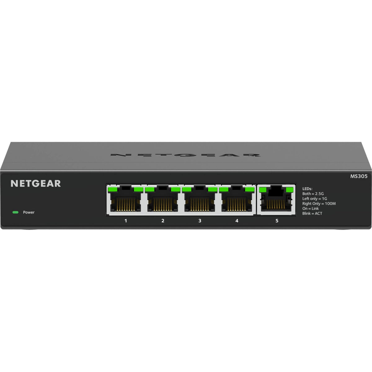 NETGEAR 5-Port 2.5G Multi-Gigabit Ethernet Unmanaged Network Switch (MS305) - with 5 x 2.5Gbps Ports, Desktop or Wall Mount, Metal Case