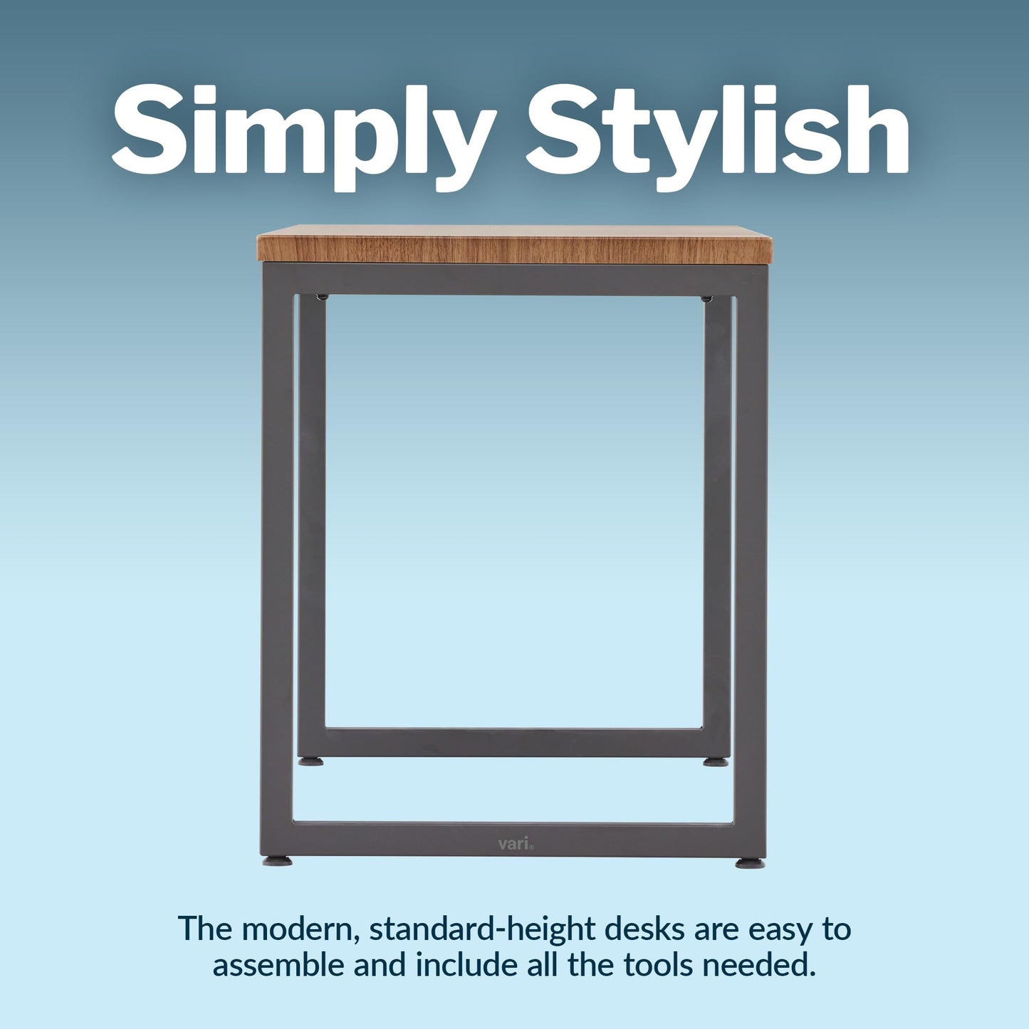 Vari Table 48x24 - Modern Computer Desk with Durable Laminate Finish and Slim Legs - Ideal for Gaming, Home, or Office - Stand-Alone Workstation or Corner Side Table - Walnut