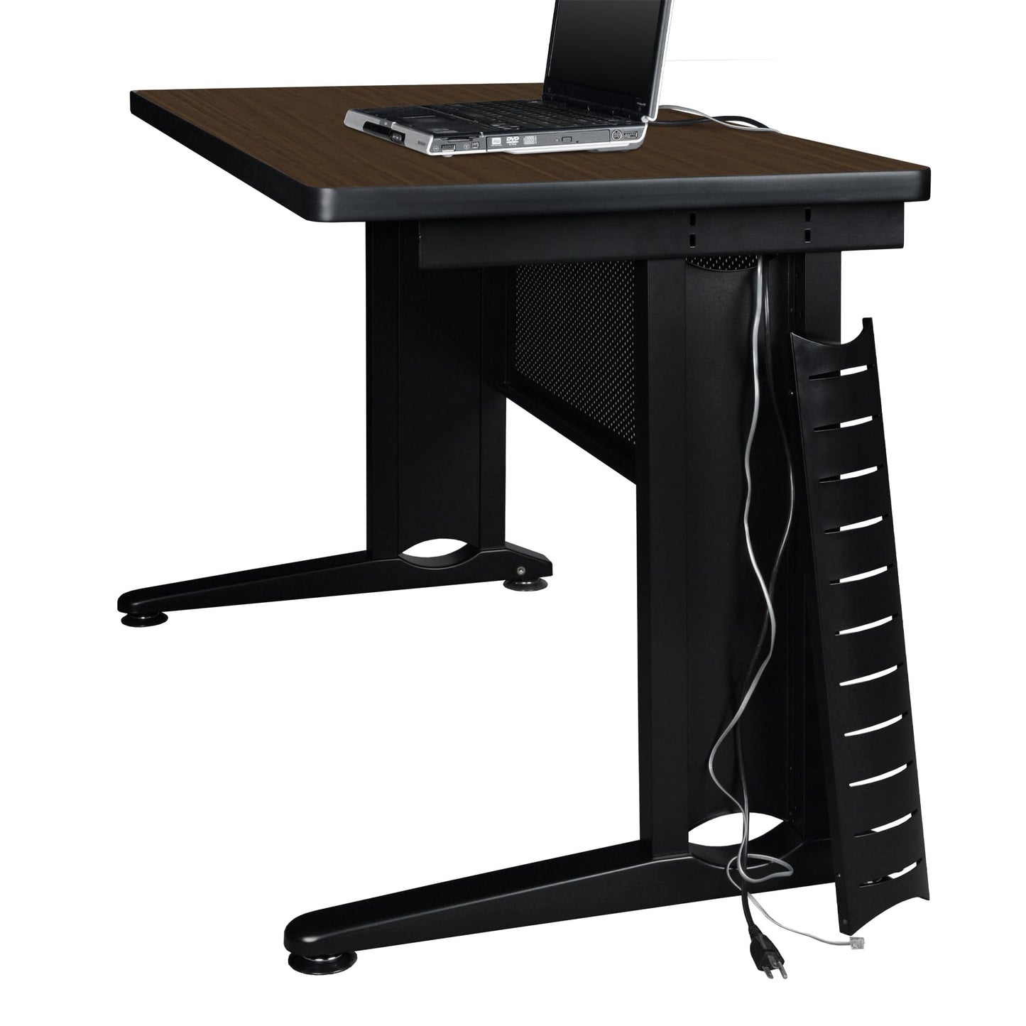 Regency Fusion 66 x 24 in. Teachers Desk with Double Pedestal Drawer Unit- Neo Walnut