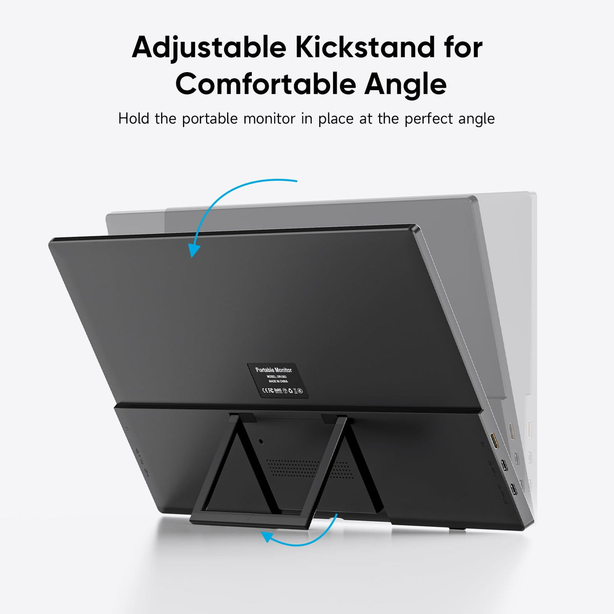 Travel Portable Monitor with Sleeve Bag, 15.6" FHD 1080P Portable Screen for Laptop with Kickstand, USB-C HDMI Second External Monitor, Screen Extender for Laptop Mac Phone PS4/5 Xbox Switch - Black