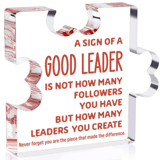 TuSuQing Thank You Gift for Good Leader Boss Supervisor Manager - Retirement Coworker Farewell Promotion Celebration Christmas Birthday - Office Irregular Acrylic Decor Table Signs