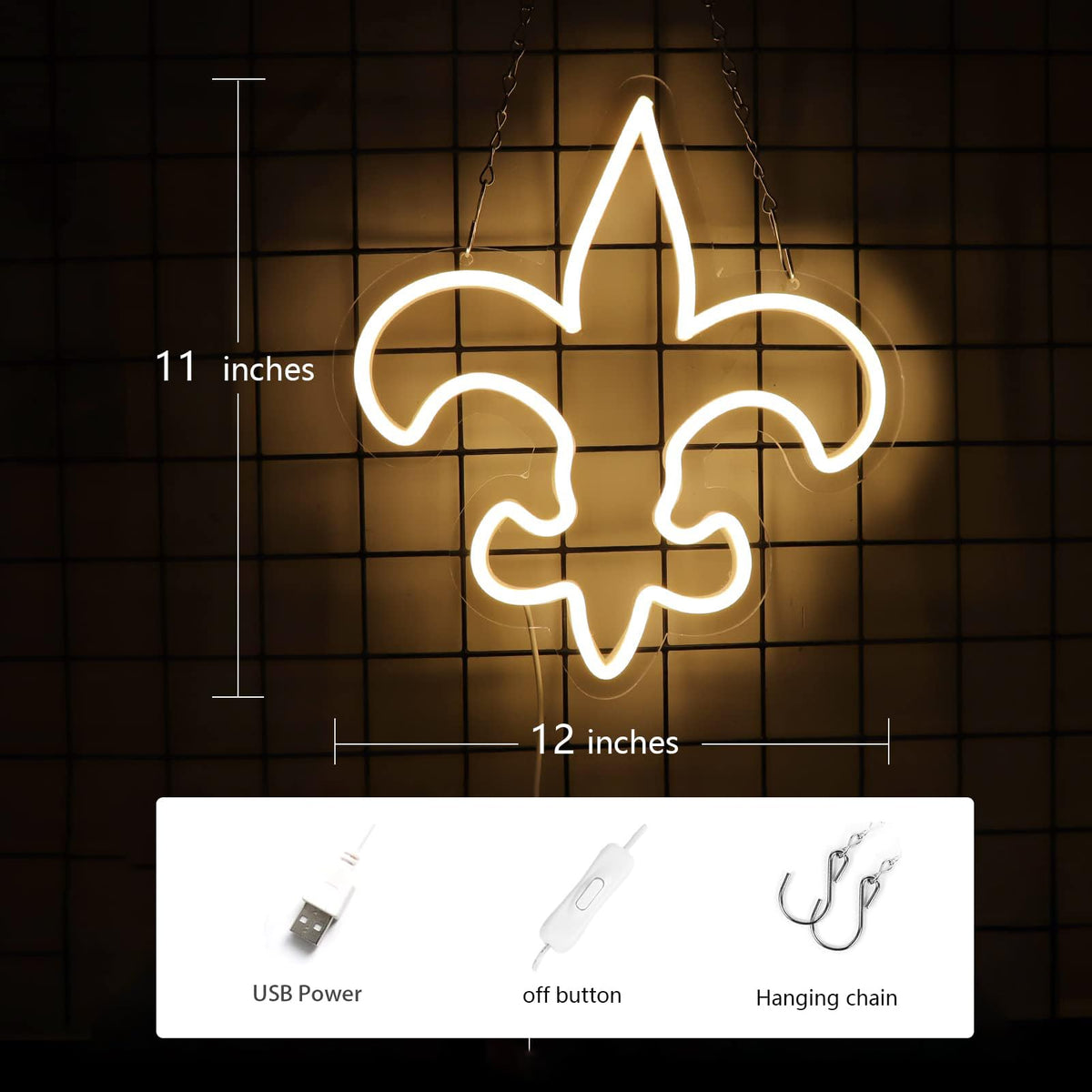 WonderfulLife Saints Neon Sign for Home Bar Pub Party Decor,Football Team Logo Led Neon Lights for Man Cave,Easy Hanging on the Office Wall or Game Room.5V USB Power supply.