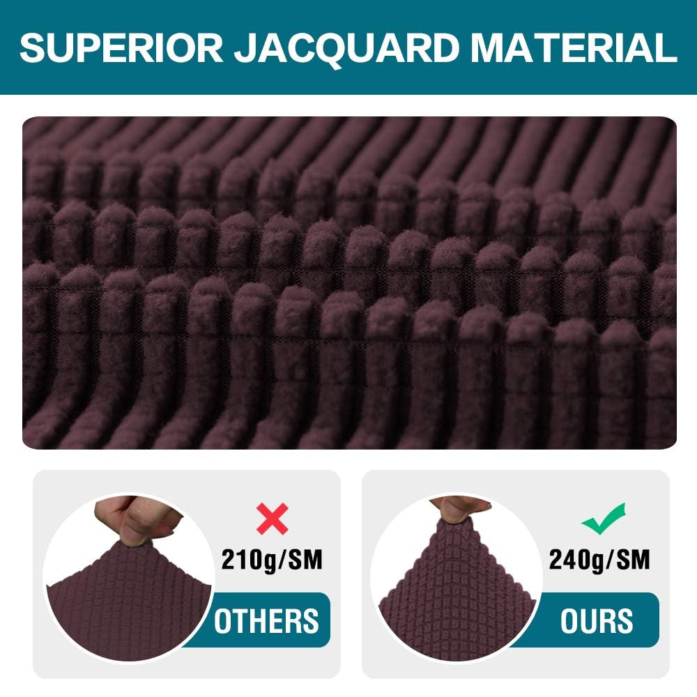 Turquoize Stretch Armrest Covers for Chairs and Sofas Couch Arm Covers for Sofa Spandex Jacquard Armrest Cover Anti-Slip Furniture Protector Washable Armchair Slipcovers for Recliner Set of 2, Brown