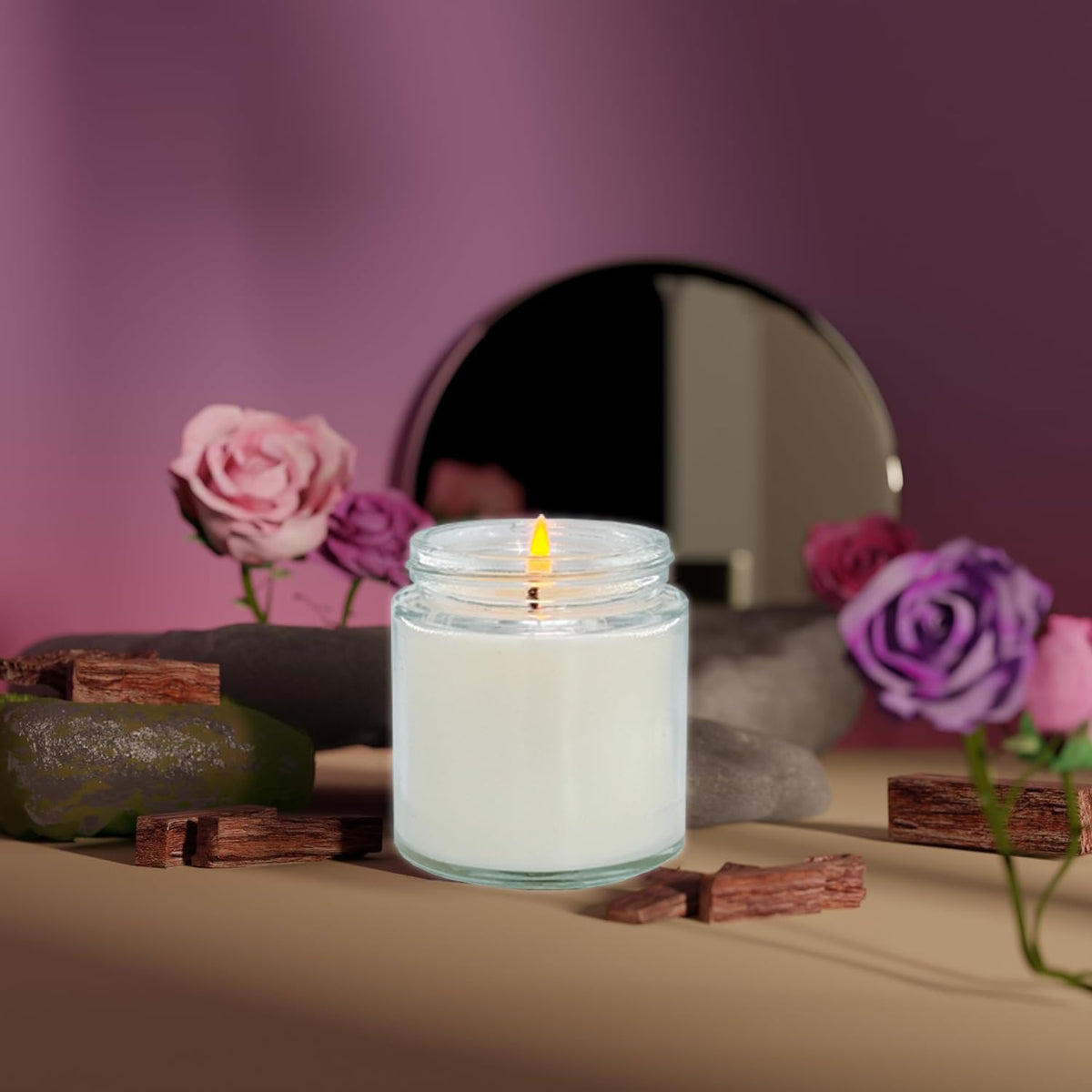 Veiuwa 24 Pcs 4 Oz Mini White Soy Candles,Lavender Scented Candles Set,Bulk Aromatherapy Candle,Great Stress Relieving Scented Candle for Girls as a Gift for Birthdays, Weddings and More!