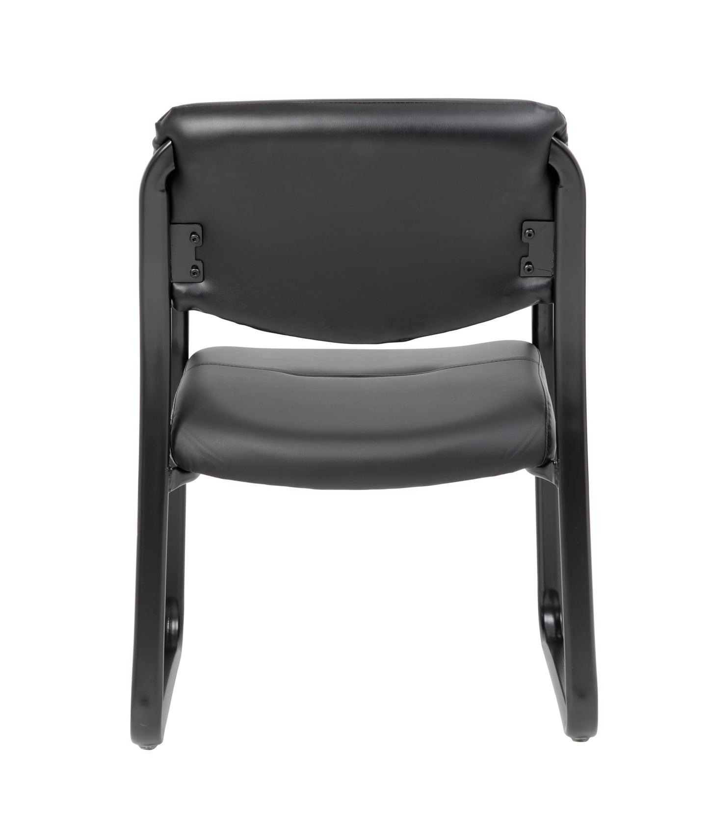 BOSS Office Products Leather Sled Base Side Guest Chair, Black
