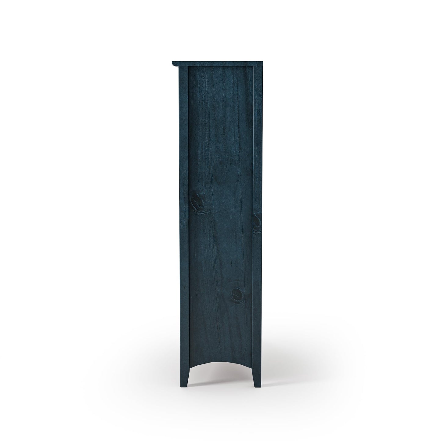 Camaflexi Shaker Style 4 Shelf Bookcase/Solid Wood / 48" High/Adjustable Shelving/Closed Back/Display Bookshelf for Living Room, Bedroom, Home and Office, Deep Ocean Blue