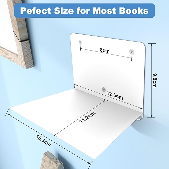 FENTEC Floating Book Shelves for Wall, Wall Mounted Invisible Floating Bookshelf