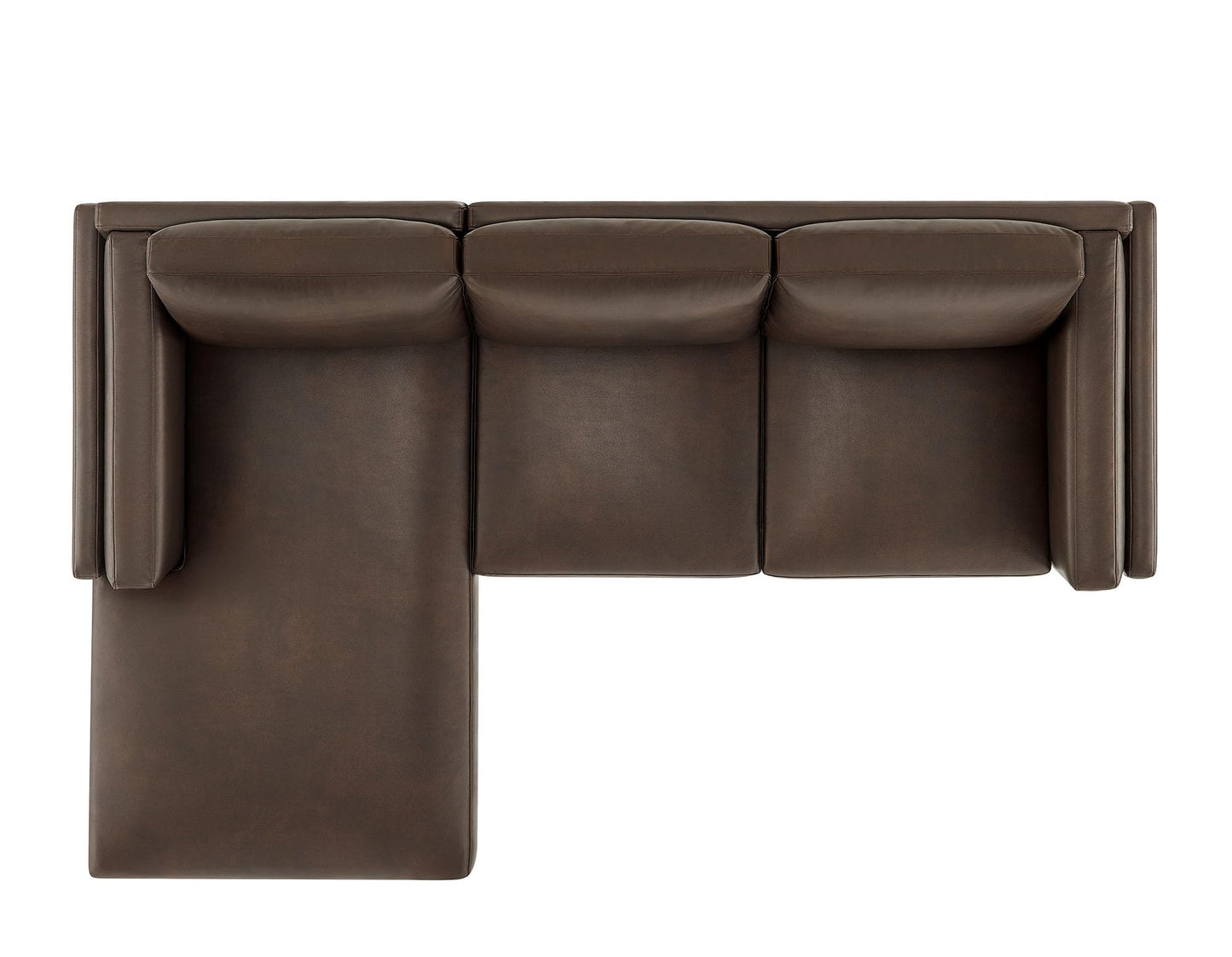 Modway Roscoe Left-Facing Sectional Sofa with Chaise in Espresso - 2-Piece Faux Leather Upholstered Deep Seat Couch, L Shaped Modular for Living Room or Lounge