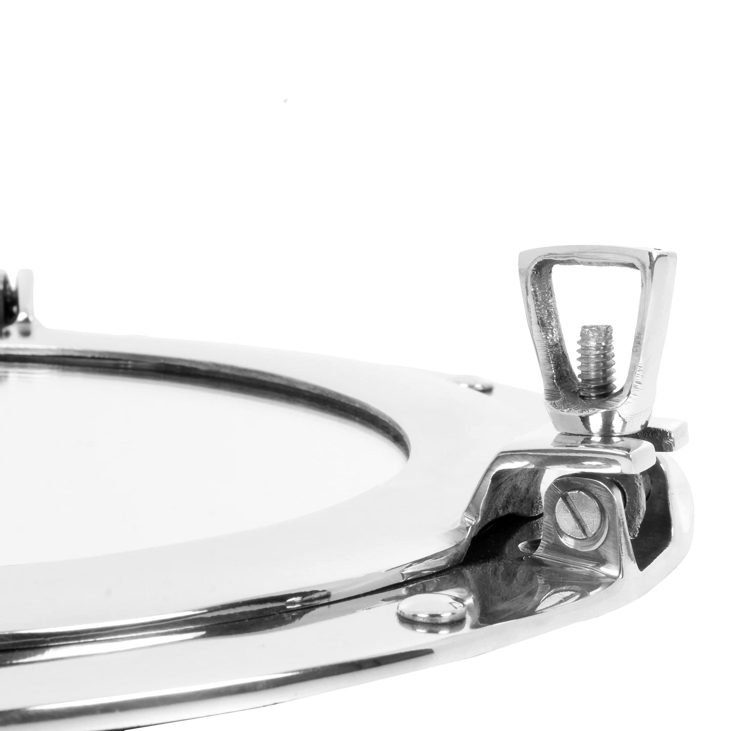 Handcrafted Trading Co. 11 Inch Nautical Porthole Mirror Chrome Finish – Decorative Rustic Accent Wall Mirror for Bathroom Living Room Bedroom Nautical Decor
