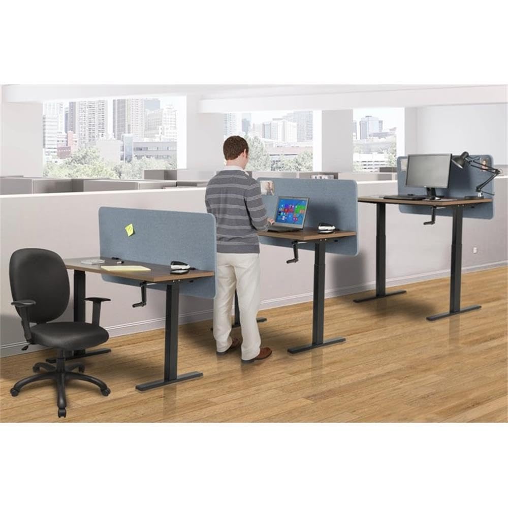 OS Home and Office Furniture 47.25" Wood Adjustable Height Desk in Danish Walnut