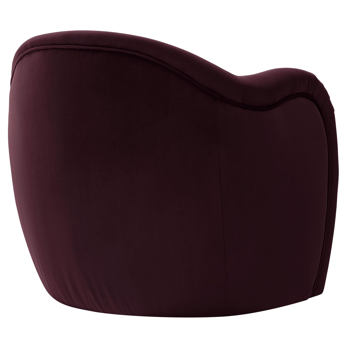 Modway Compose Barrel Chair with Performance Velvet Fabric in Mulberry – Upholstered Accent Armchair with Curved Backrest – Cozy Lounge Chair for Reading – Round Comfy Single Sofa Club Chair