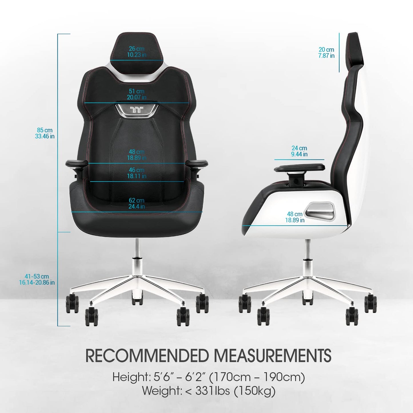 Thermaltake Argent E700 Real Leather Gaming Chair (Glacier White) Design by Studio F∙A∙Porsche, GGC-ARG-BWLFDL-01