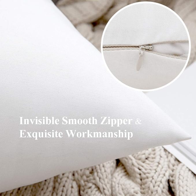 MIULEE Pack of 2 Decorative Outdoor Solid Waterproof Throw Pillow Covers Faux