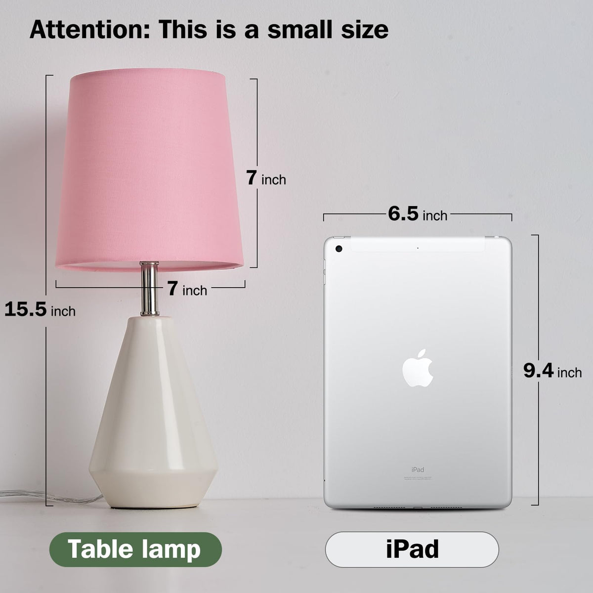 bdayanx Small Bedside Table Lamp for Bedroom-Reading Desk Lamp Set of 2,with 3 Color Temperatures,15.5" Nightstand Ceramic Lamp with Fabric Shade for Kids Room,Living Room,Dorm,Home Office
