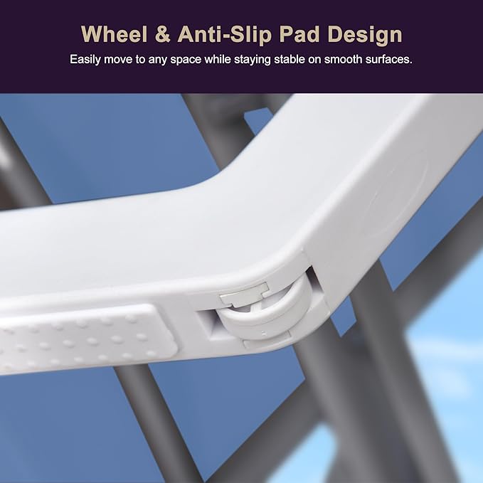 PURPLE LEAF Patio Chaise Lounge Chair Set Outside Aluminum Plastic Stackable