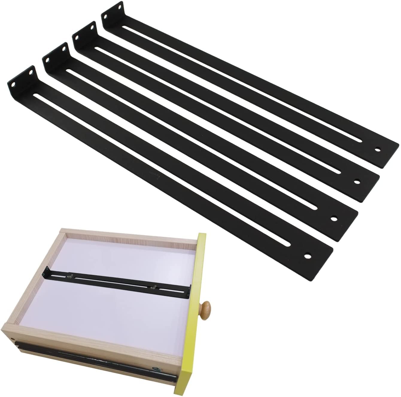 VANROUG Drawer Repair Kit, Furniture Repair Accessory Bracket Middle Mount to Reinforce and Repair Breakage, for Wood/Particleboard/MDF Chest of Drawers - Screws Included