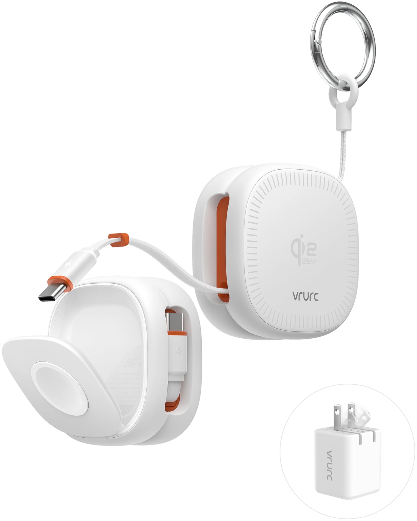 VRURC 3 in 1 Charging Station for Apple,Qi2.2 25W Magnetic Wireless Charger