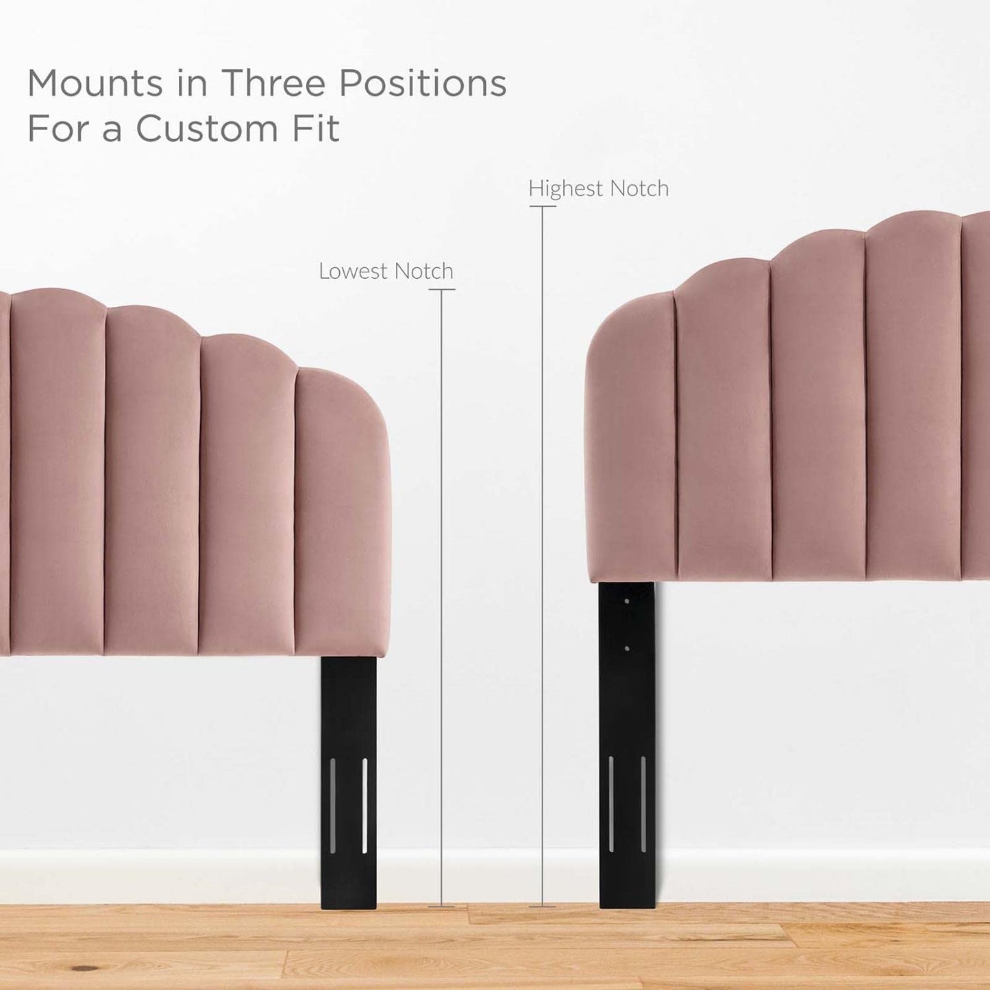 Modway Daisy Modern Performance Velvet Twin Platform Bed in Dusty Rose Pink