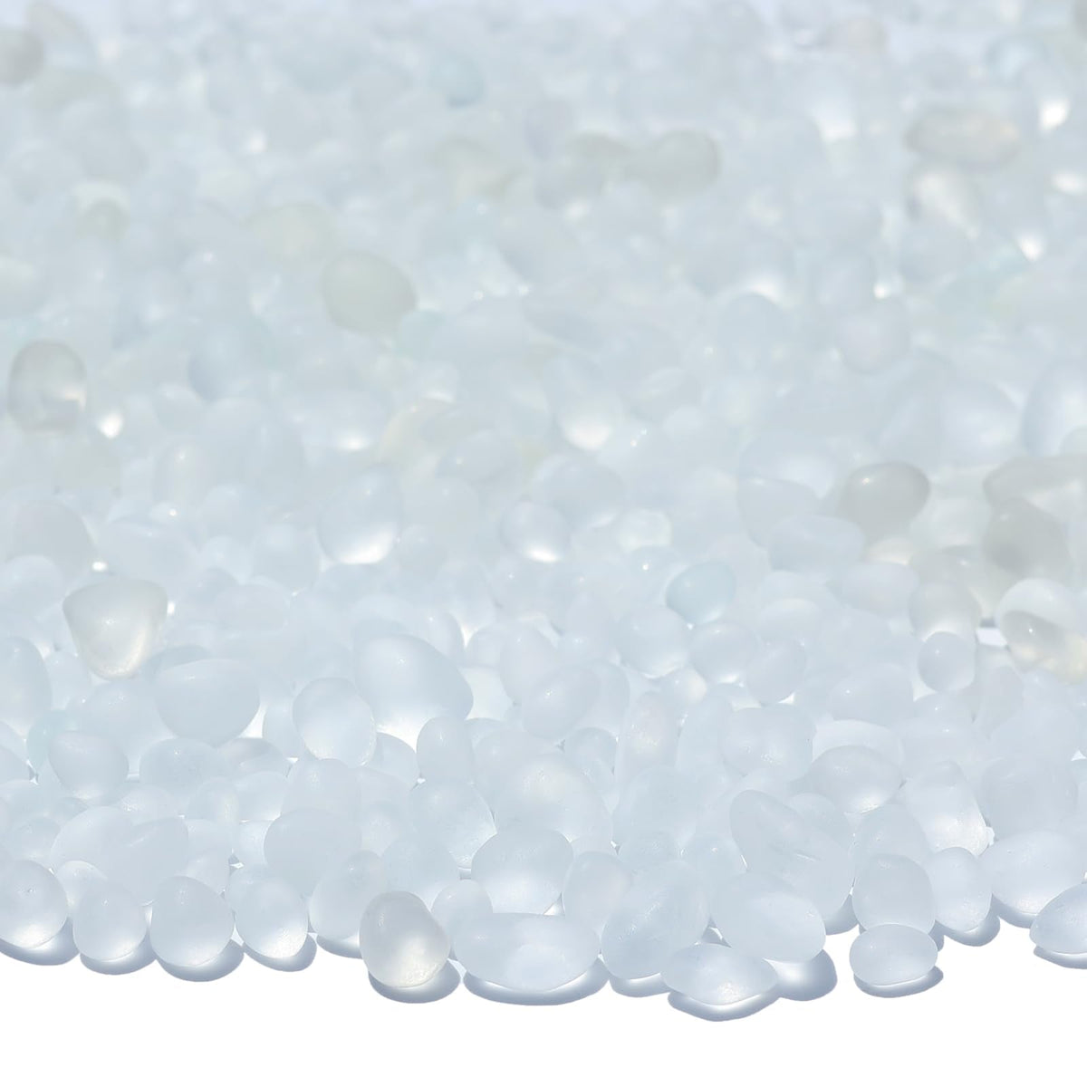 QYGL Sea Glass Stones - 2.9LB/46.4oz White Frosted Glass Pebbles Gemstones - Perfect for Aquarium Rocks, Fish Tank Gravel, Vase Fillers, Seaglass DIY Crafts, and Home Decor