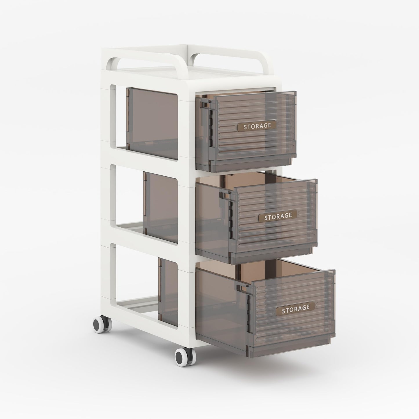 ZHYOCOGY Bathroom Storage with Drawers, 11.8" Wide Wide Slim Storage Cabinet with Wheels for Small Spaces, Narraw Cart for Kitchen Office Bedroom Dinning Room Under Desk, 29.7" Tall