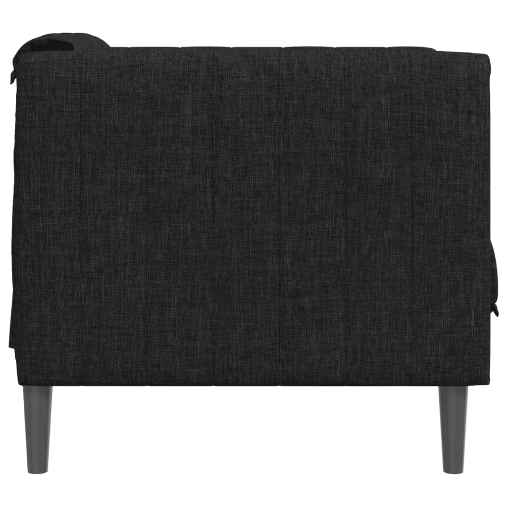 KHNLGFR Black Fabric Sofa Chair with Thick Padded Seat, Armrests and Backrest, Sturdy Legs, Simple Modern Design for Living Room