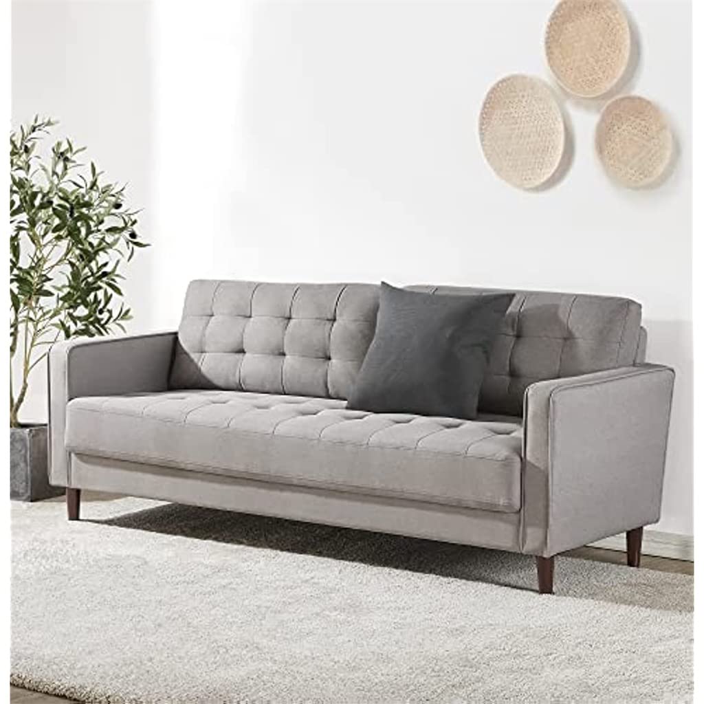 YWMLFZ Sofa Couch/Grid Tufted Cushions Easy, Tool-Free Assembly, Stone Grey