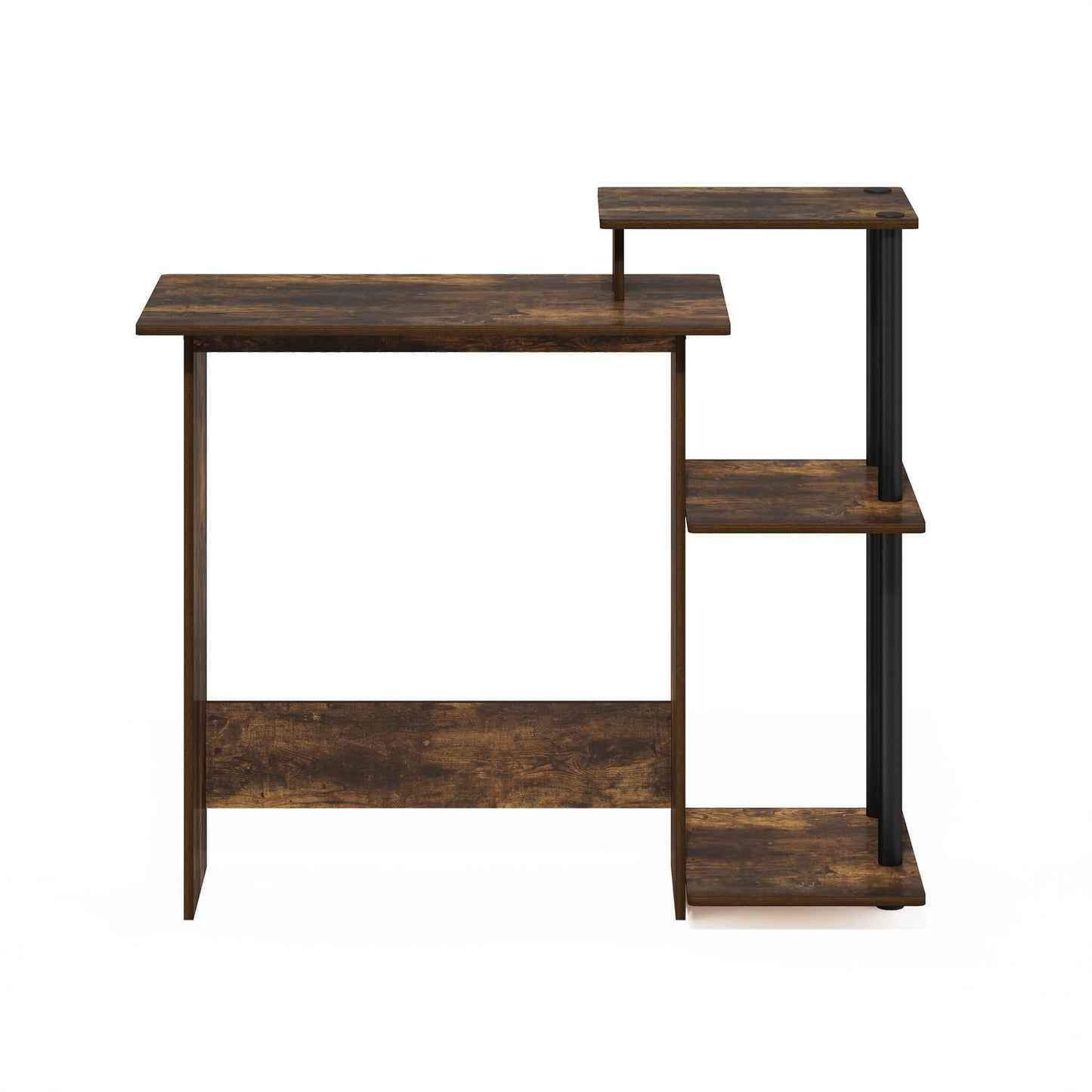 Furinno EFFICIENT Desk, 28.6" Wide Gaming Desk with 3 Open Side Shelves, Laptop Notebook Computer Desk, Office Desk for Home Office, Study Room, Dorm, Bedroom, Amber Pine