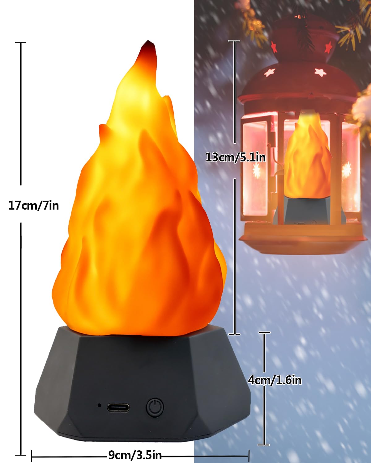 ARTISTMART Fake Fire Lamp, LED Rechargeable Travel Night Light with Flickering Cozy Lighting,3-Mode Flame Fireplace Candles for Apartment Patio Decor Outdoor Camping Decorations-4 Pack…