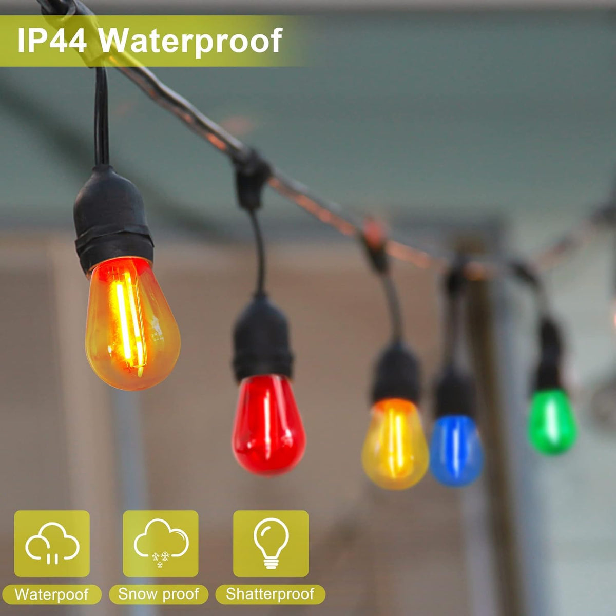 Sxminer 15 Pack S14 LED Bulbs Red Christmas Replacement Bulb 2W S14 Outdoor LED String Light Bulbs E26 Base Edison Bulb Plastic Shatterproof Decorative Bulbs for Home Patio Party Christmas Decor