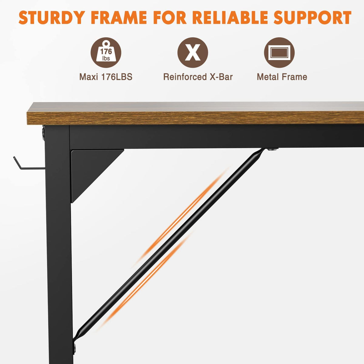 Sweetcrispy Small Computer Office Desk 32 Inch Kids Student Study Writing Work with Storage Bag & Headphone Hooks Modern Simple Home Bedroom PC Table