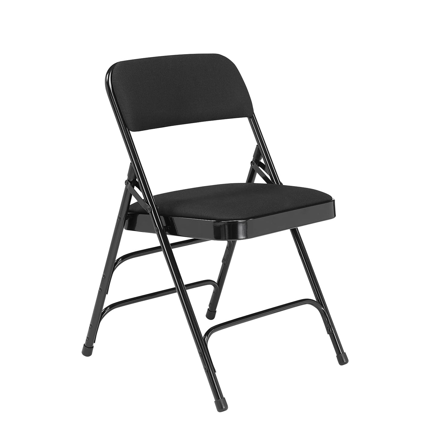 National Public Seating 2310 Fabric Padded Triple Brace Steel Folding Chair, Black (Pack of 4)
