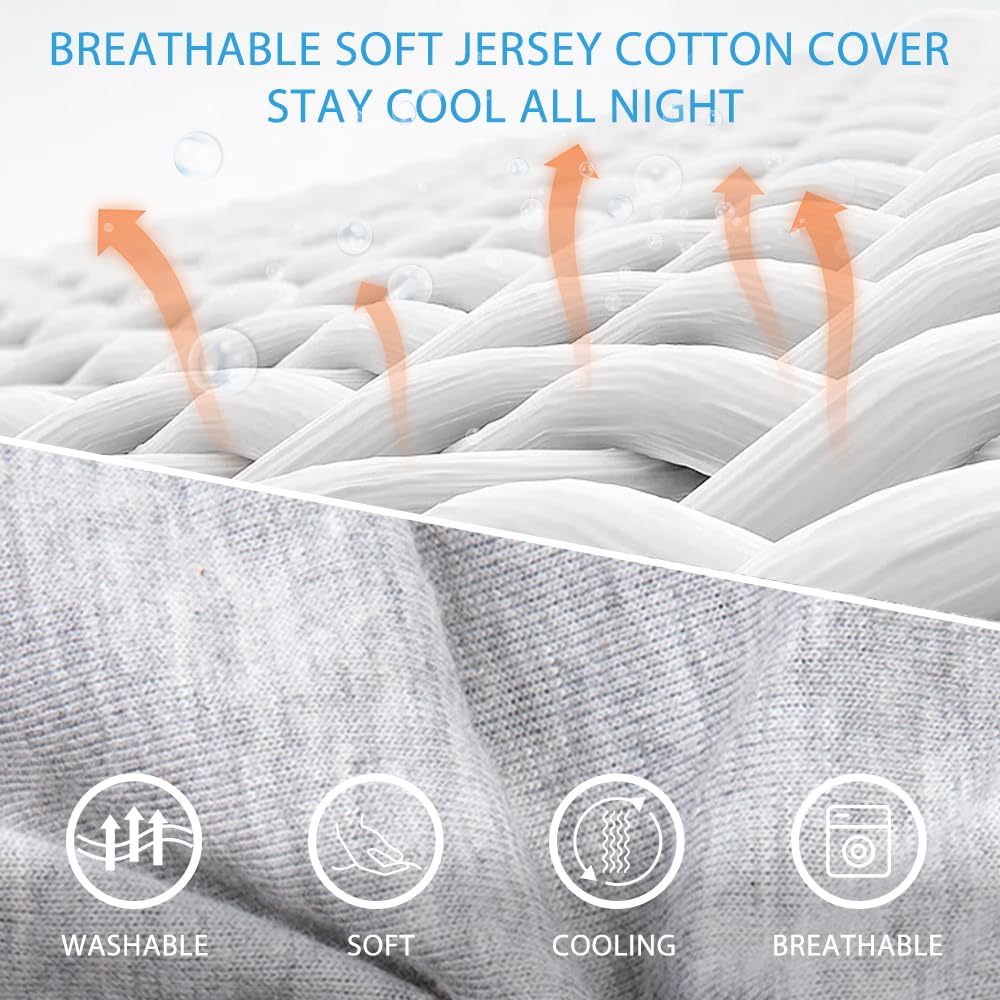 Chilling Home Pregnancy Pillow, Full Body Maternity Pillow for Pregnant Women, 63 inch Comfort U Shaped Pillow with Removable Washable Cover Cooling Jersey - Grey