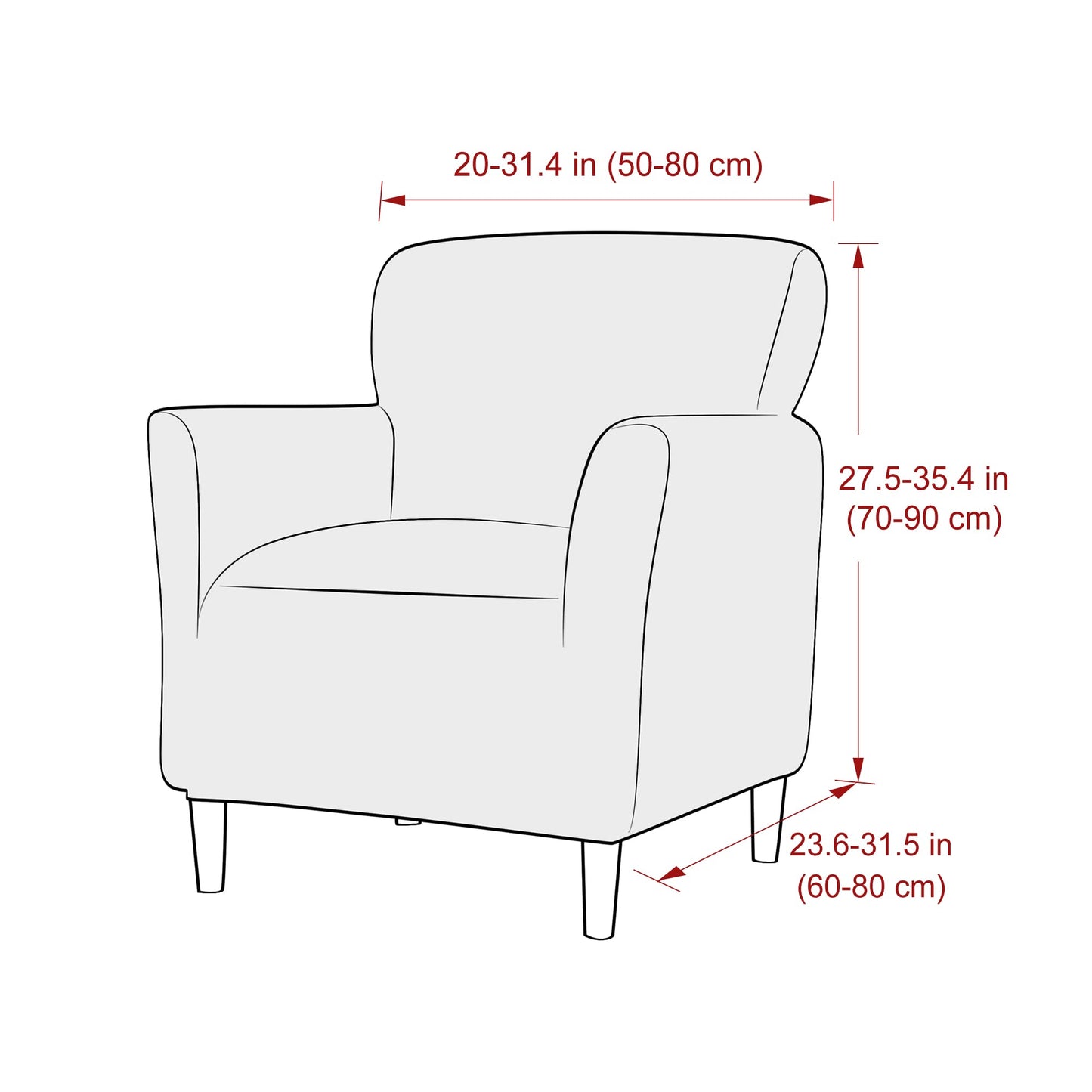 ele ELEOPTION Armchair Slipcovers Chair Covers with Arms Stretch for Living Room Office Arm Club Chair Cover Furniture Protector Khaki