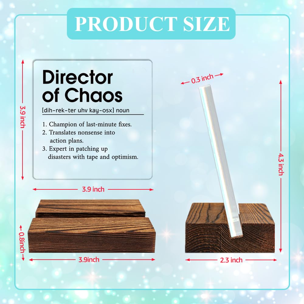 ERHACHAIJIA Director Of Chaos Definition Acrylic Desk Sign With Wooden Stand, Funny Appreciation Gifts for Boss Team Leader Coworker, Thank You Gifts for Father Mother Teacher Nurse Office Manager