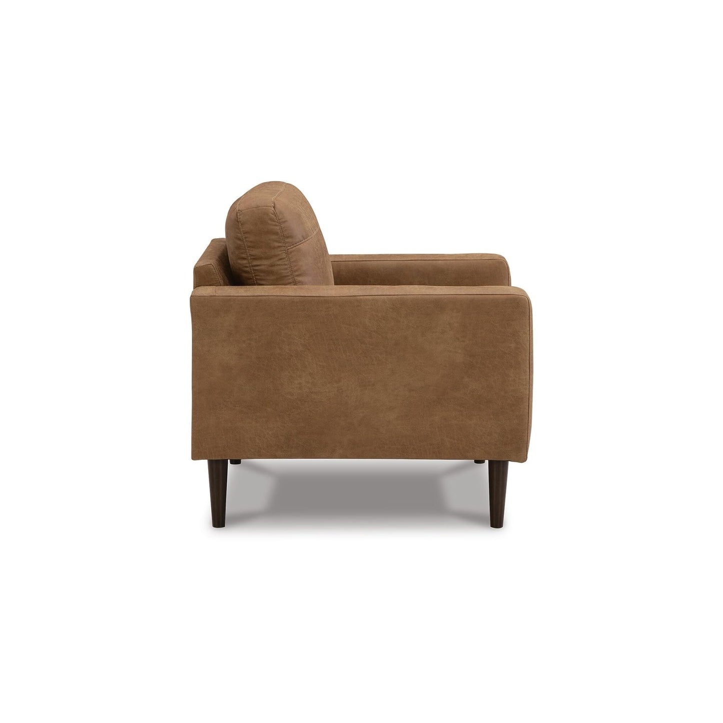 Signature Design by Ashley Telora Contemporary Faux Leather Chair with Loose Cushions, Light Brown