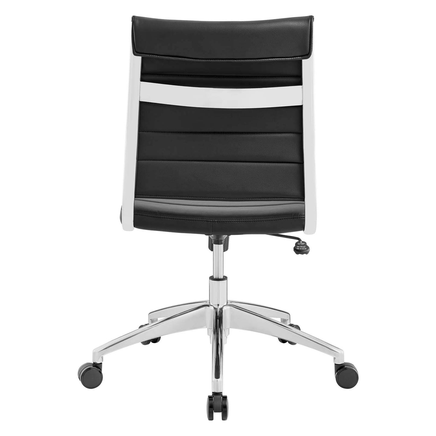 Modway Jive Ribbed Armless Mid Back Swivel Conference Chair In Black