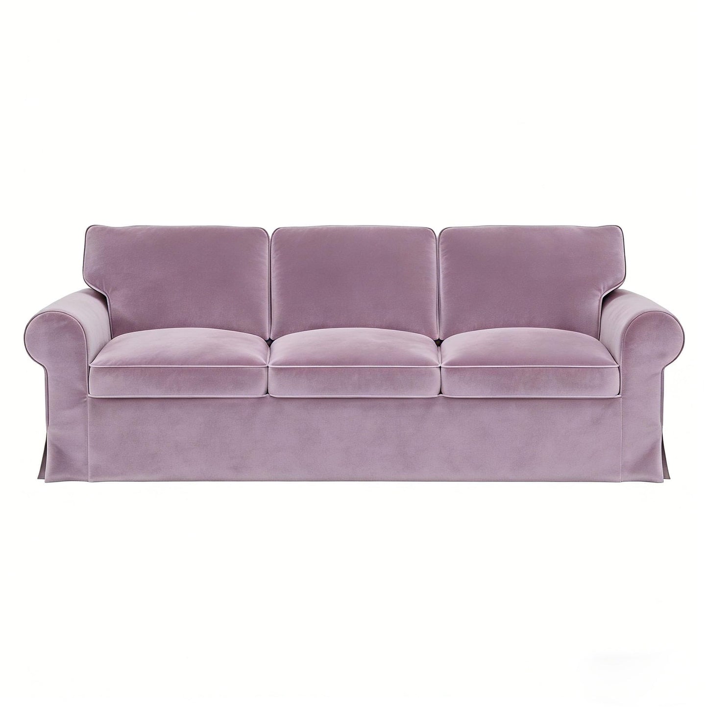 Velvet Pet-Friendly Replacement Sofa Cover Compatible for IKEA Ektorp 3 Seat Sofa Slipcovers, Couch Cover Only, 7-Piece Slipcover, Pink, Couch Cover Not Include The Sofa Body